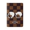 X Nigo Коллаборация Логотип бренда Клетка Принт Дамье Phriendship Покрытие Холст Держатель для карт Кошелек Мужской кошелек Коричневый N40776