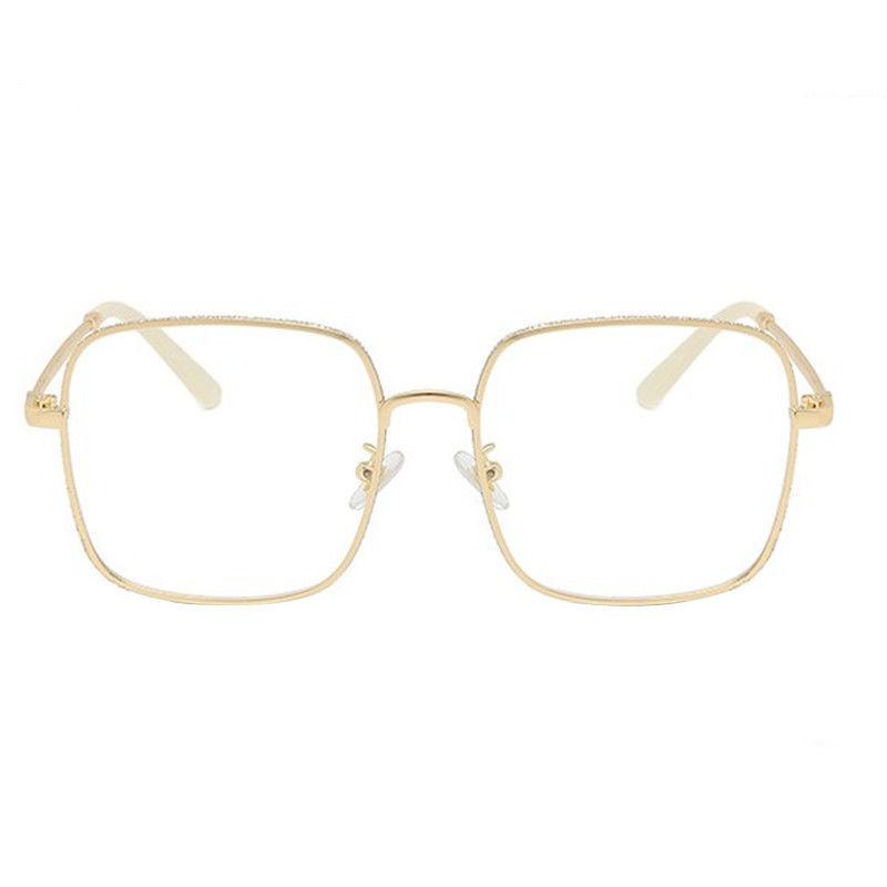 Myopia glasses women's plain glasses anti-blue high definition flat glasses metal frame Internet celebrities big face thin tide