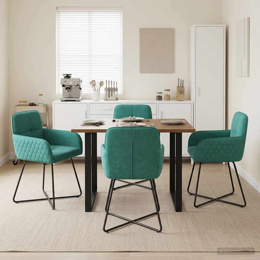 Dining Chairs 4 pcs Velvet Turquoise 59 x 56.5 x 86 cm