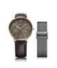 BERING Japan Limited Brown Calf Leather Gray Stainless Steel with 2 Mesh Straps Sapphire Glass Changes Genuine Imported Product 3 Year Warranty