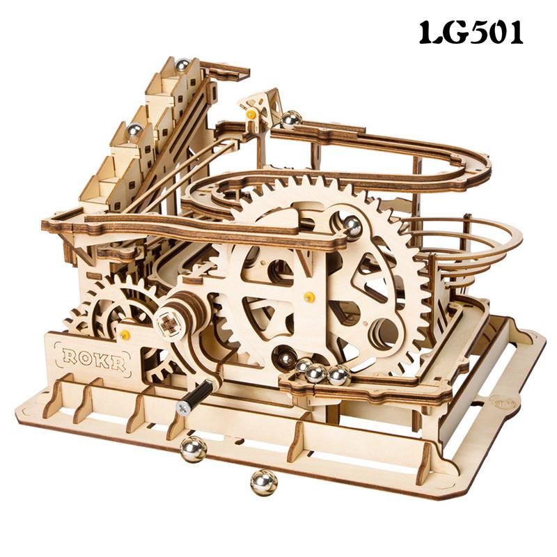 4 Kinds DIY Waterwheel Wooden Model Building Kits Assembly Toy Gift for Children Adult