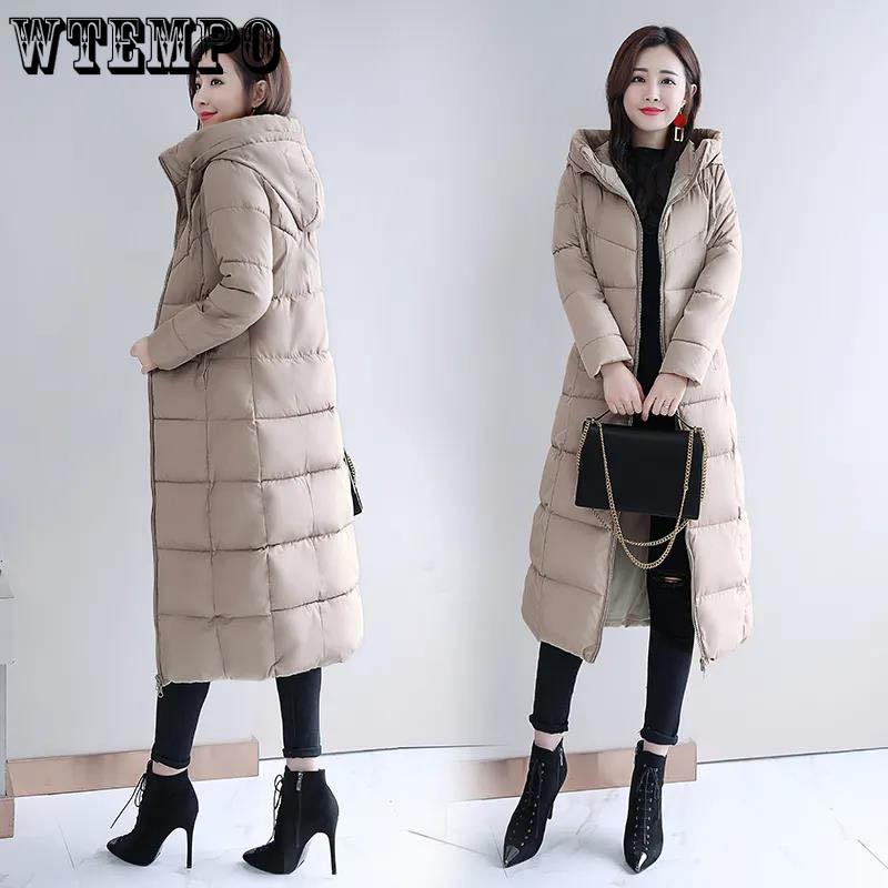 Women's Down Cotton Jacket Winter Long Section Over The Knee Thick Slim Slimming Coat Women