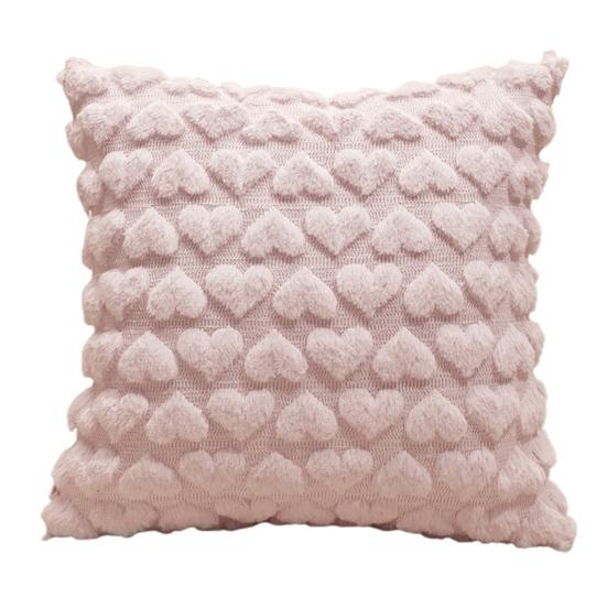 Наволочка с 3D-узором в виде сердца, короткая плюшевая наволочка со скрытой застежкой-молнией