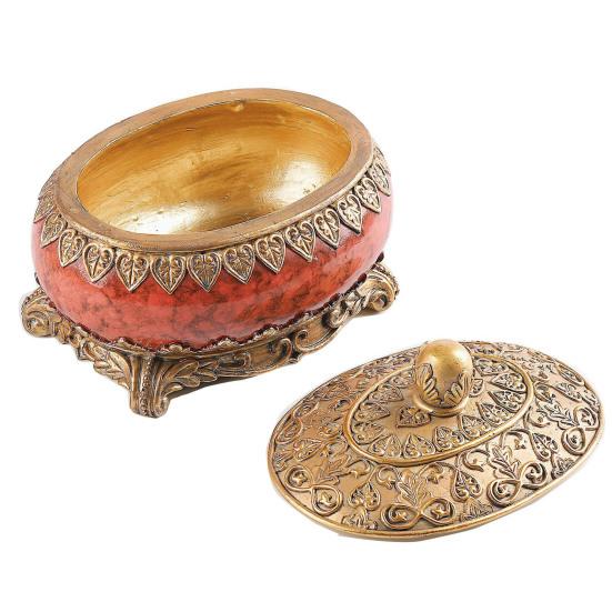 Винтажная шкатулка для украшений с крышкой, большой емкости, пылезащитная, элегантный декоративный органайзер, овальная шкатулка для безделушек