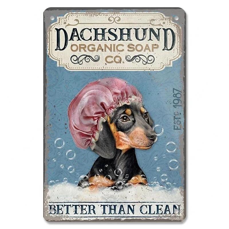 Винтажный милый постер с изображением домашних собак, металлические жестяные знаки, такса, бульдог, металлическая табличка для сада, кофейни, кухни, домашнего декора на стену
