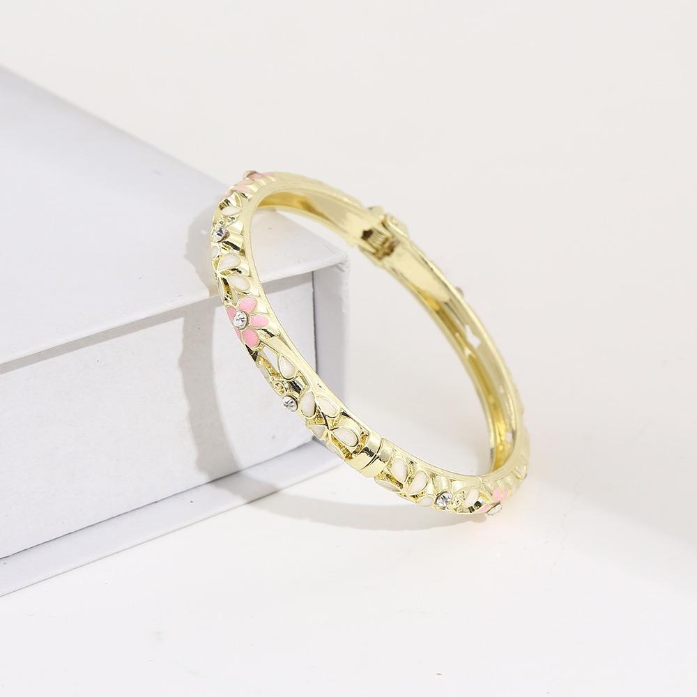 Colorful Enamel Bangle Vintage Flower Enamel Bangle Cloisonne Bracelet Party Jewelry