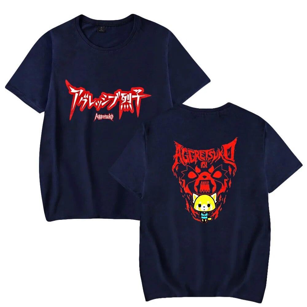 Aggretsuko модная футболка женская унисекс летние футболки с короткими рукавами аниме повседневная уличная футболка унисекс