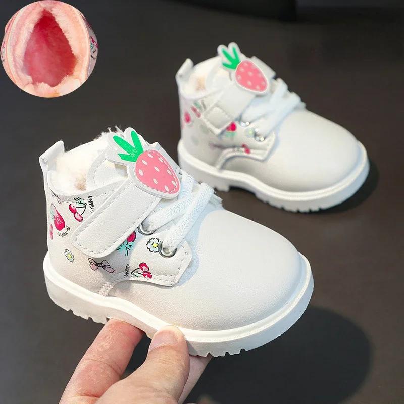 Модные детские зимние сапоги Zapatos NiñaKid Snow Boot Winter Boot Girl Princess shoe Soft Soled Walking Shoe Baby Ankle Boots Fashion Leather Boot Kid Shoe