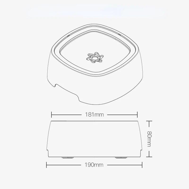 Pet Floating Bowl Water Drinker Anti-Splash Water Wet Mouth Cat Portable Bowl with Non-slip Mat Water Dispenser Dog Bowl