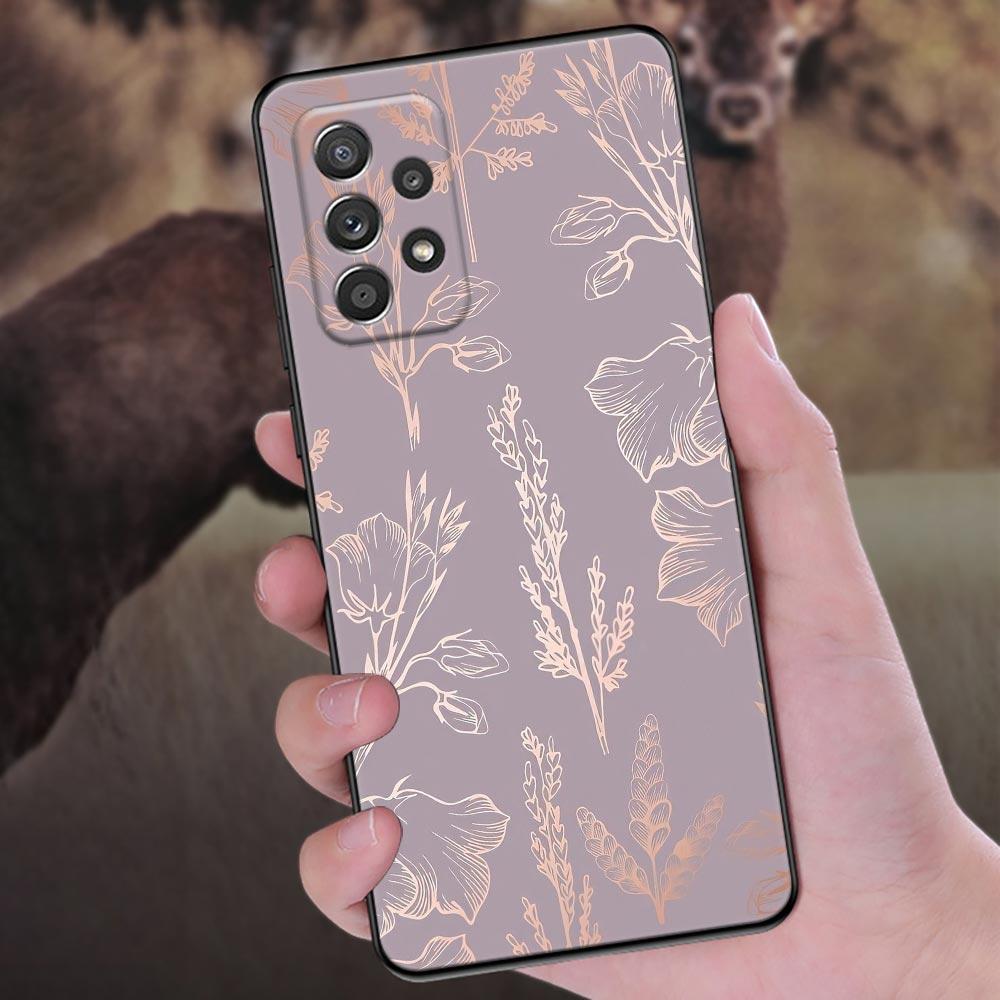 Розовый Блестящий Чехол для Телефона с Сердечками и Травой для Samsung Galaxy A57 A56 A37 A55 A36 A26 A54 A52 A35 A34 A17 A16 A15 A07