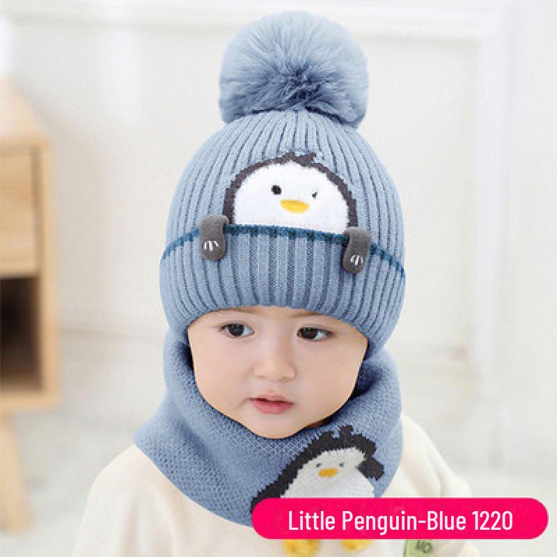 Girls' Winter Wool Hat - Plush, Warm, Cute Knitted Hat for Babies.