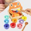 Радужные шарики в чашках игра на сопоставление Деревянные сенсорные шарики Развитие детей Обучающий Детский цвет