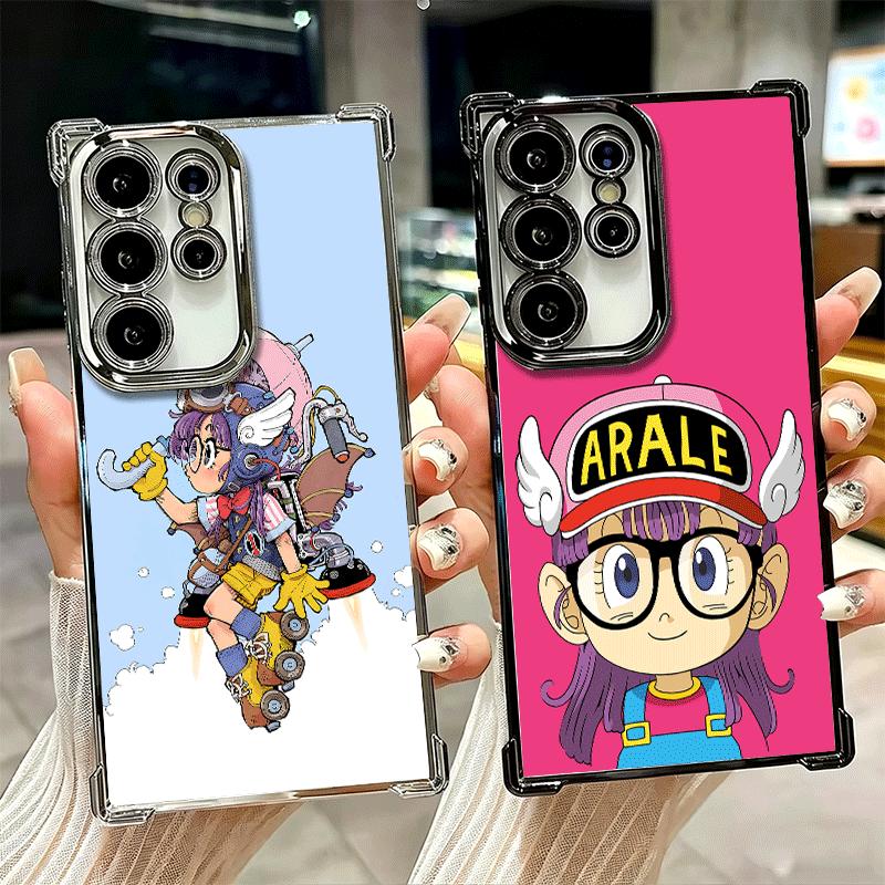 Arale S-Slump Anime Soft Phone Case For Samsung Galaxy S26 Ultra S25 Edge S24 FE S23 Plus S22 S21 + S20 Plating Anti-Fall Fundas
