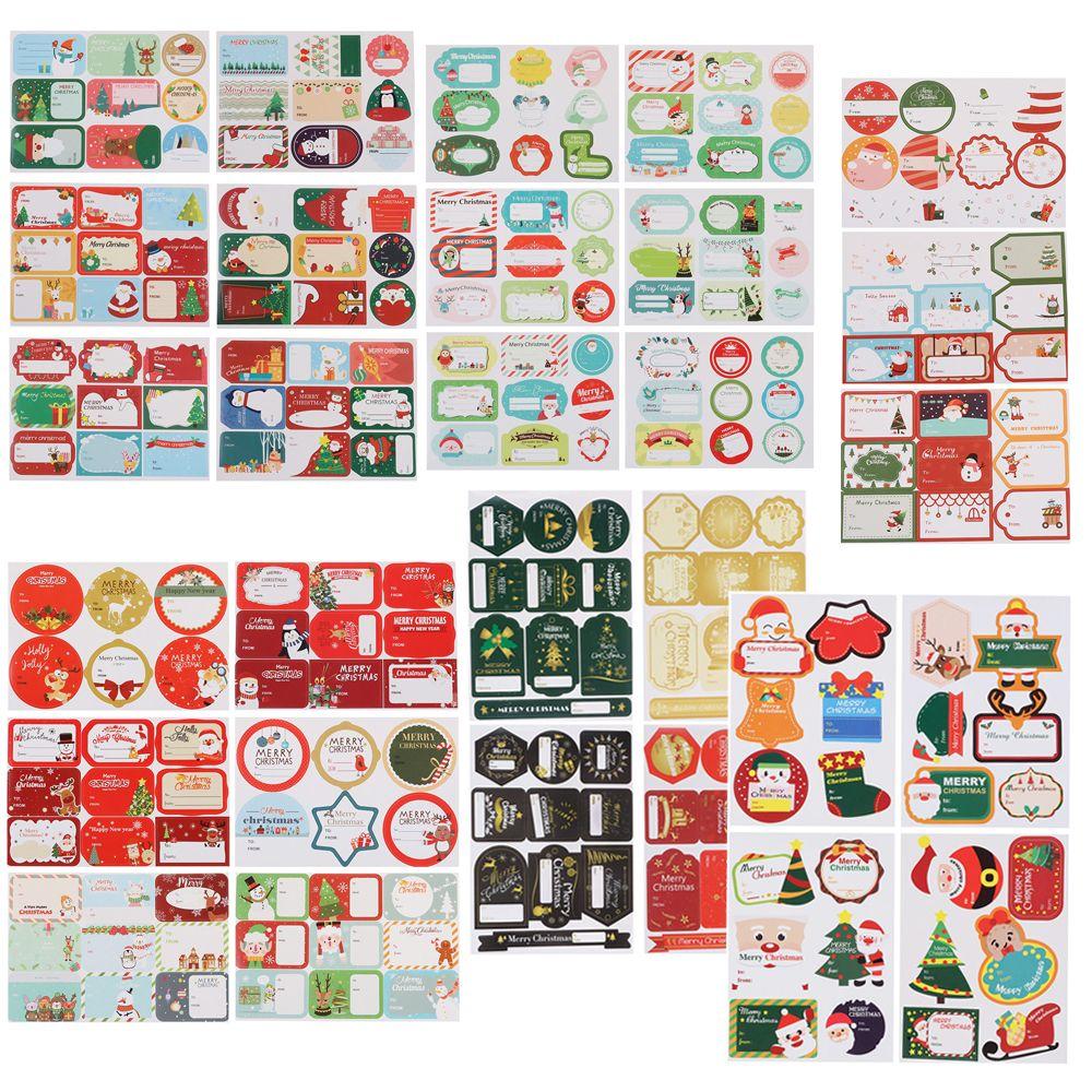 Biscuit Package Cookie Candy Tag Package Label Merry Christmas Xmas Ornament Gift Paper Sticker