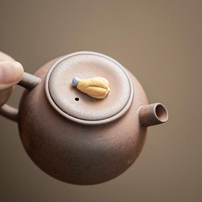 Старый Глиняный Чайник из Каменной Грязи Китайский Набор для Чайной Церемонии Kung Fu для Домашнего Заваривания Маленький Грубого Помола Керамический Ретро Стиль Одиночный Чайник