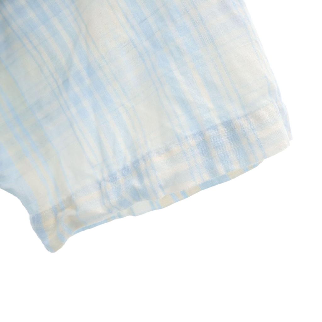 Nautica 90-е годы Смесь льна Рубашка с коротким рукавом на пуговицах в клетку для мужчин Б/У