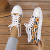 Fashion 2024Floral Skull Canvas Shoes  Women Large Size Flat Sneakers Female Lace-up Sports Shoes Casual Vulcanized Shoes Femme Zapatos