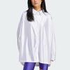 Adidas Originals Oversized Satin Sports Shirt Women Tops White IS4591