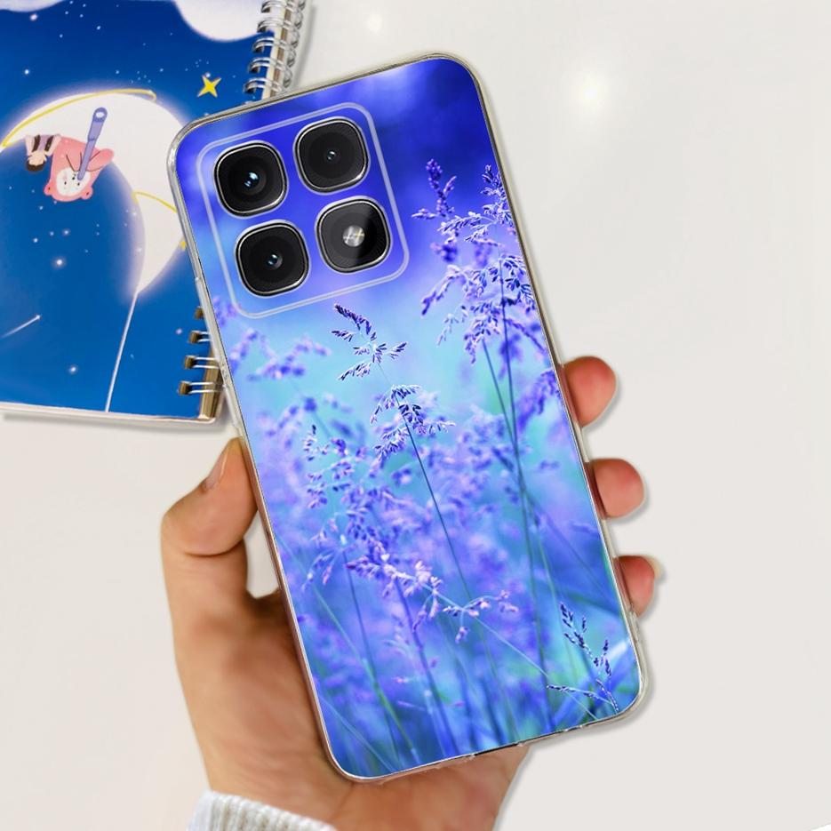 Чехол для Xiaomi 14T Pro Стильный чехол с рисунком цветов 6,67'' Прозрачный силиконовый чехол для телефона Для Xiaomi Mi 14T 14TPro Mi14T Мягкий чехол