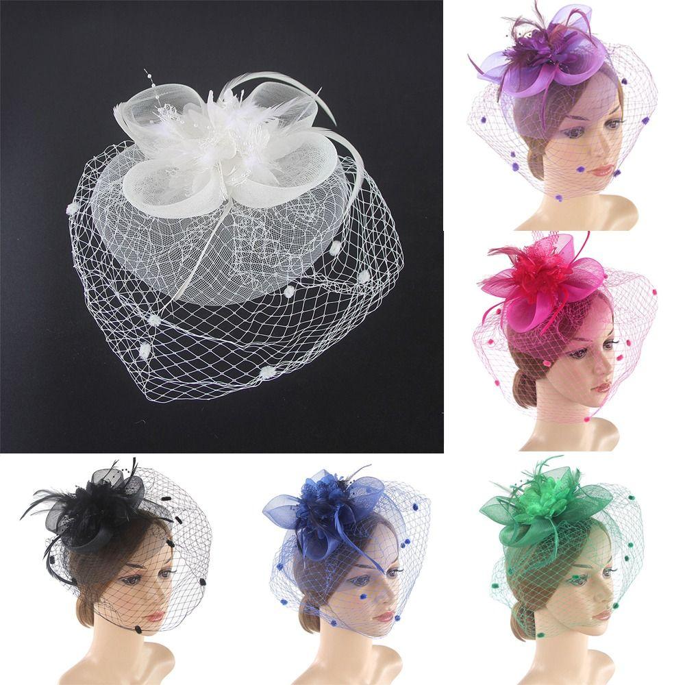 Flower Mesh Fascinators Top Hat Cocktail Party Flower Cocktail Headband Fashion Headwear