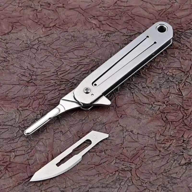 Hot Selling Stainless Steel Portable Folding Art Knife Fruit Blade Sharp Outdoor Multifunctional Keychain, Open Express Delivery