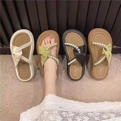 Сяосянфэн со шлепанцами на юбке женские 2025 лето новый принт мода пляжные сандалии плоская подошва удобные