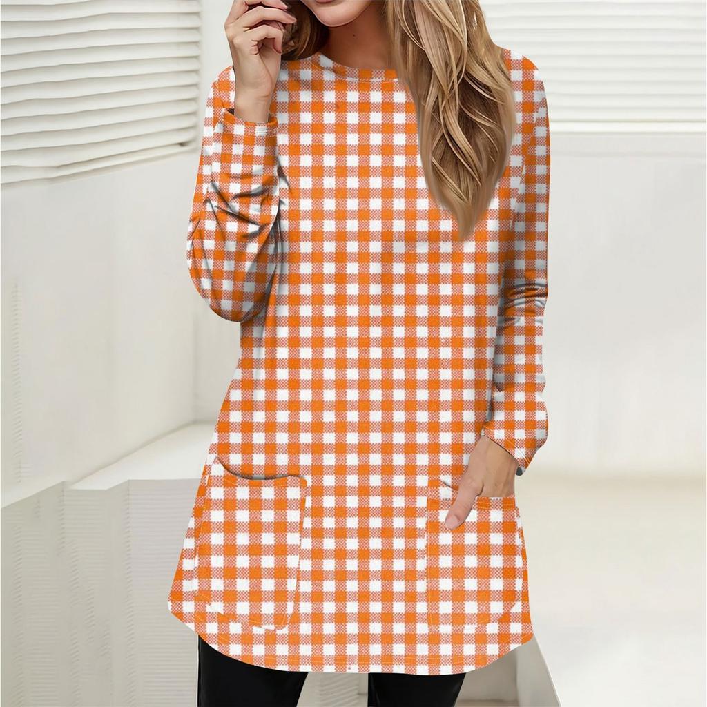 Women's Sweatshirt Pullover Active Sportswear Pocket Print Casual Round Neck Long Sleeve Top