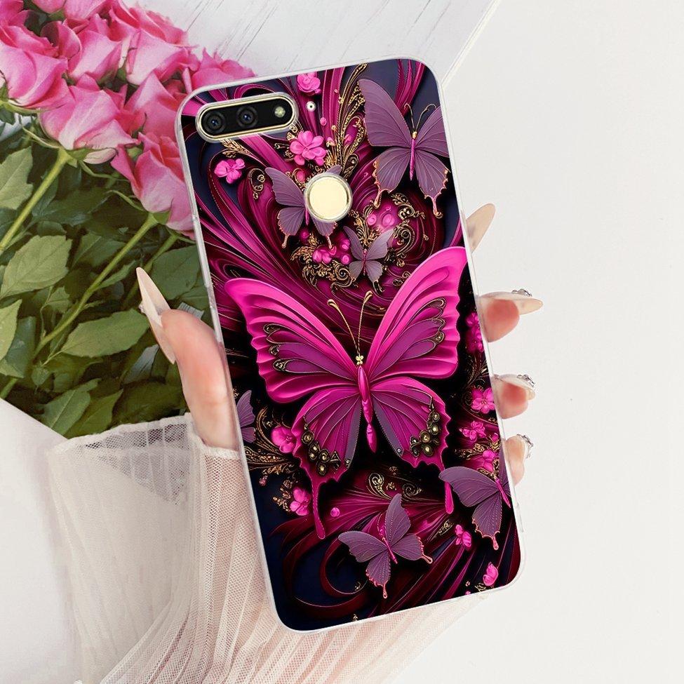 For Huawei Y6 Prime 2018 Case Transparent Cute Fashion Butterfly Funny Painted Casing For Huawei Y6Prime 2018 ATU-L31 ATU-L42