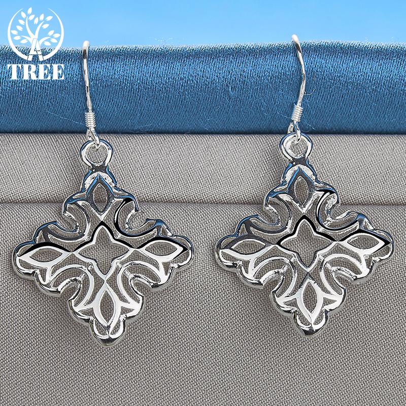 Ювелирные изделия из стерлингового серебра 925 пробы с геометрическими подвесками и серьгами