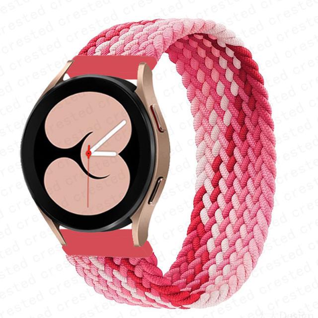 20 мм 22 мм ремешок для Samsung Galaxy watch 6 7 4 5 pro active 2 Gear S3 плетеный браслет solo loop ремешок Huawei watch GT 2 3
