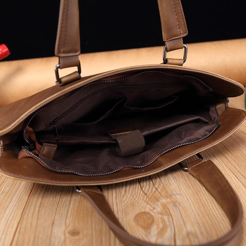 Корейская версия мужской сумки Crazy Horse Leather, сумка через плечо, портфель, сумка для компьютера из мягкой искусственной кожи, повседневная мужская сумка