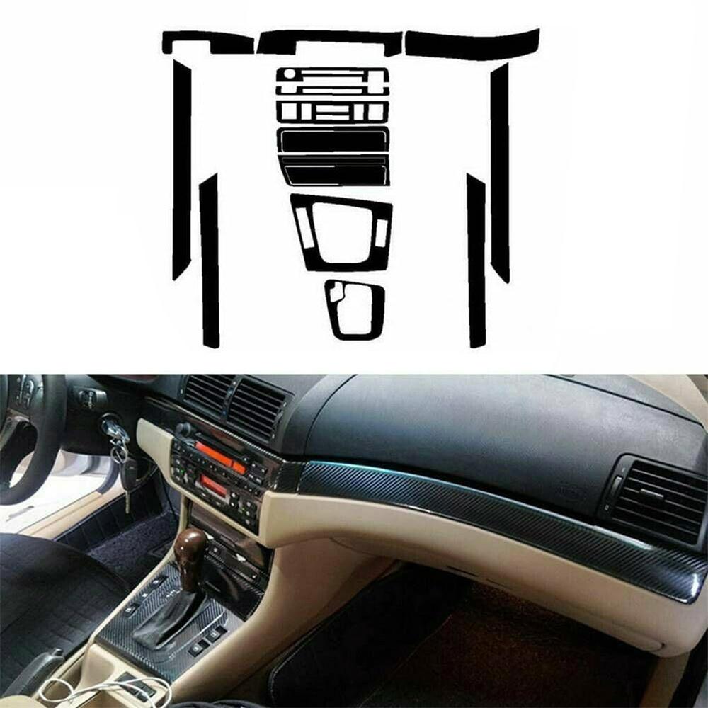 Глянцевая отделка под карбон для интерьера автомобиля для BMW-3 серии E46 1998-2005