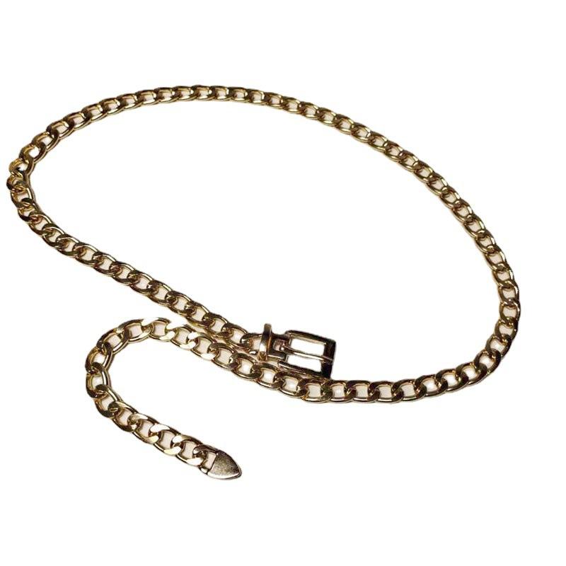 European and American Simple Thick Chain Belt Buckle Waist Chain for Women Fashion Trendy Waist Decoration Personalized Punk Metal Chain Waist Chain