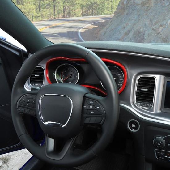 Red Central Console Interior Exterior Decor Set Cover Trim for Dodge Charger 15+