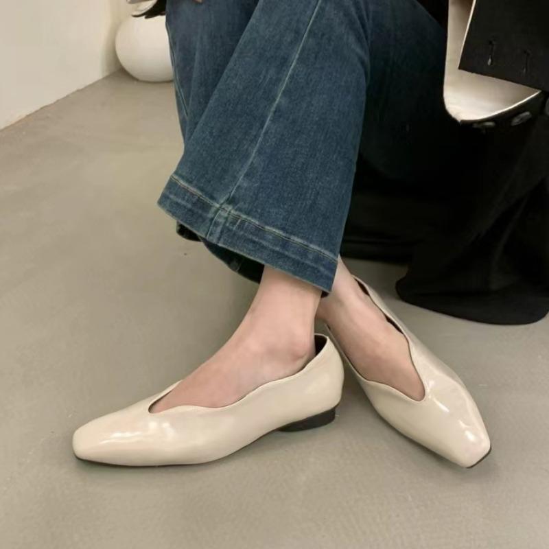 2024 Высококачественная женская обувь Базовые женские туфли на плоской подошве Элегантные повседневные туфли на плоской подошве Женская обувь для отдыха на открытом воздухе с квадратным носком и мягкой подошвой