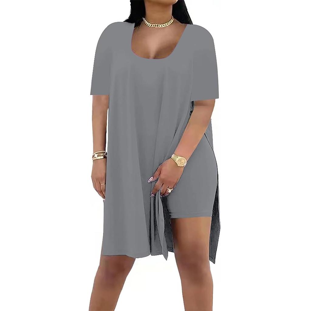 Fashion Ladies Summer Solid Color Loose Short-sleeved Pants Two-piece Suit