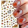 3pcs Stickers Autumn Winter Dry Red Gold Brown Maples Leaves Nail Art Decals Stickers For Nails Art Manicures Tips Decorations