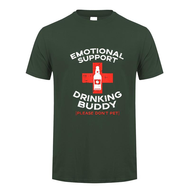 Summer Casual Unisexs Tshirt Emotional Support Drinking Buddy Adult Funny Drinking T Shirt Unisex Tops Tee DY317