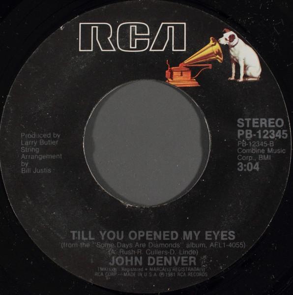7-дюймовая пластинка JOHN DENVER The Cowboy And The Lady Till You PB12345 RCA 1981 США КантриФолк Б/у