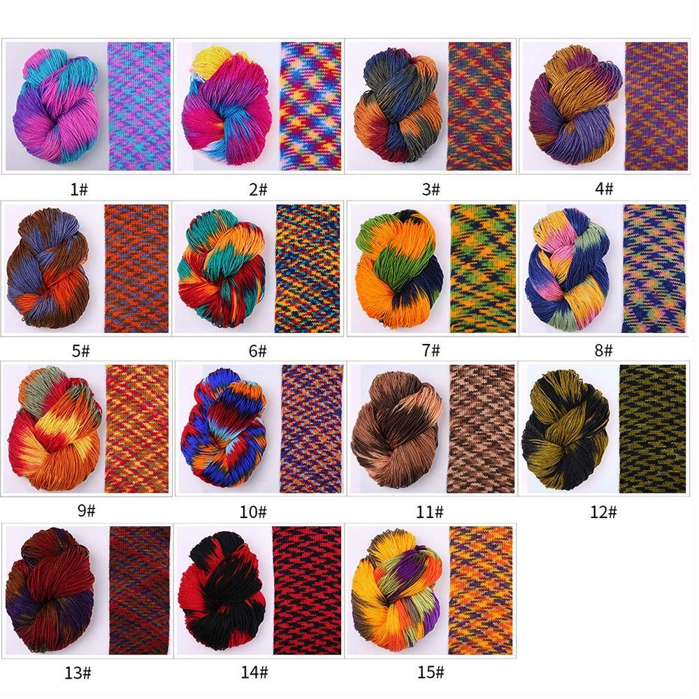 Segment Dyed Wool Yarn Mixed Color Knitting Yarn Thick Knitting Crochet Thread Sweater