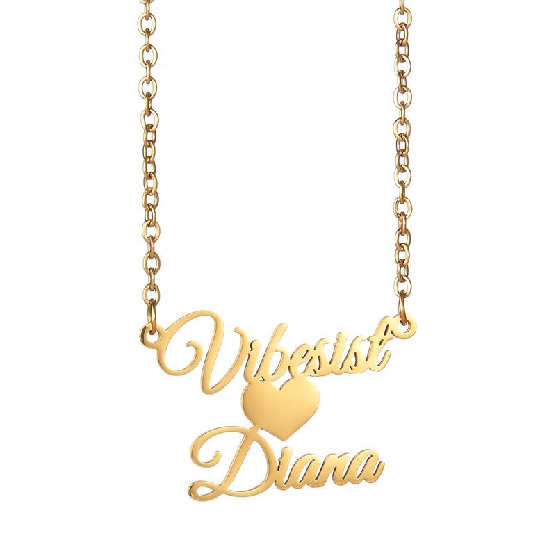 Персонализированное ожерелье с именем из нержавеющей стали - Женская европейская и американская мода, рождественское украшение