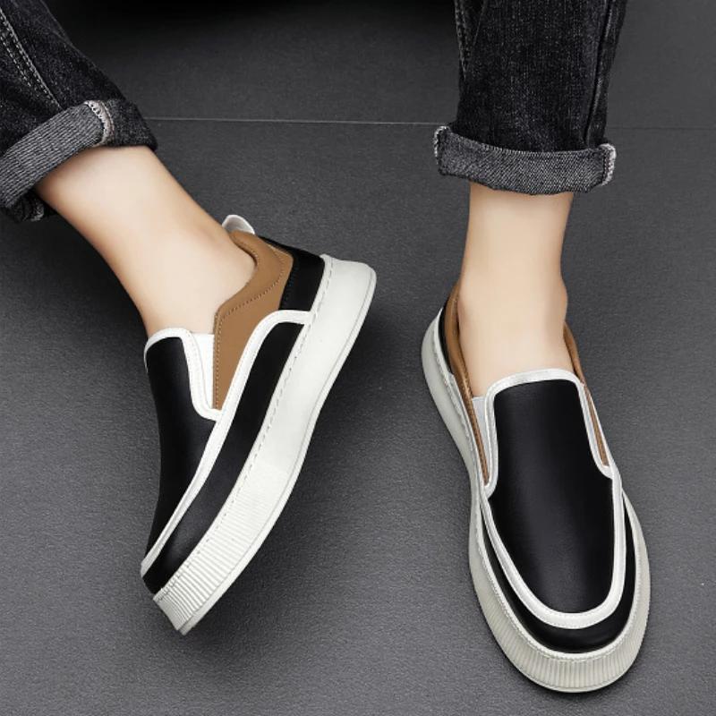 Модные новые мужские вулканизированные туфли, роскошные прогулочные туфли для мужчин, дышащие, удобные, для вождения, деловые, повседневные туфли Zapatillas De Hombre