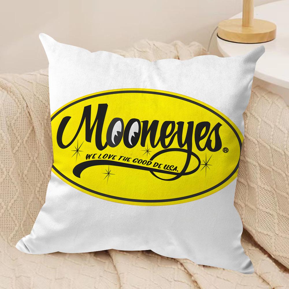 MMooneyes Luxury Logo Cushion Cover Silky Short Plush Invisible Zipper Dustproof Sofa Pillow Case For Home Decor