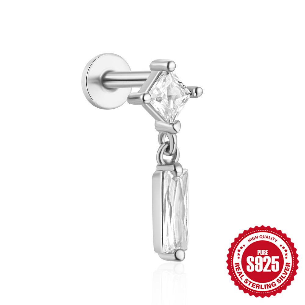 Серьги-пусеты из стерлингового серебра 925 пробы, в форме капли, треугольника, с гранатом и опалом