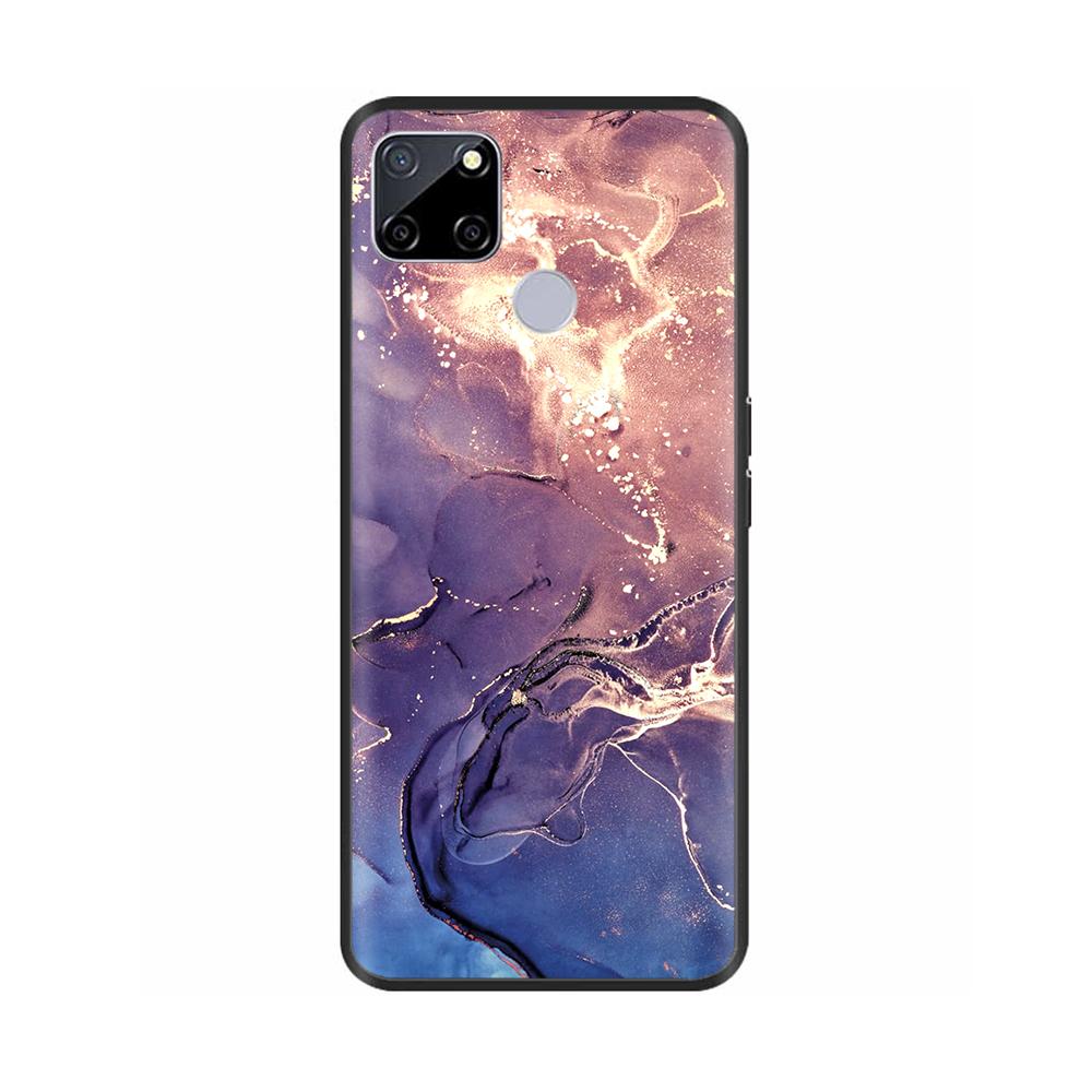 Чехол для Realme C25 C25s Мягкий Милый Чехол для OPPO Realme C25Y C21Y Силиконовый Черный ТПУ Чехол для Телефона Для OPPO Realme C21 Цветочный Чехол
