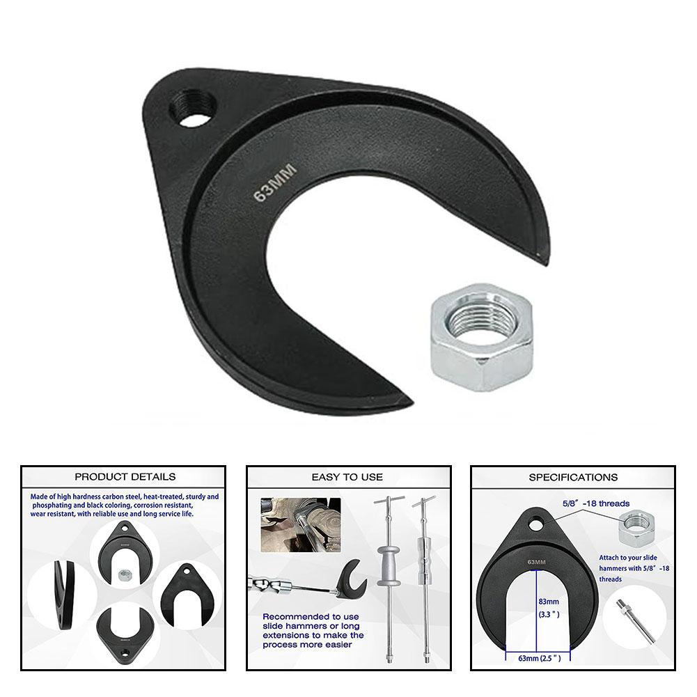 63 мм Внутренний съемник оси CV Инструмент для снятия Адаптер съемника CV Принадлежности для шкива оси привода переднего колеса