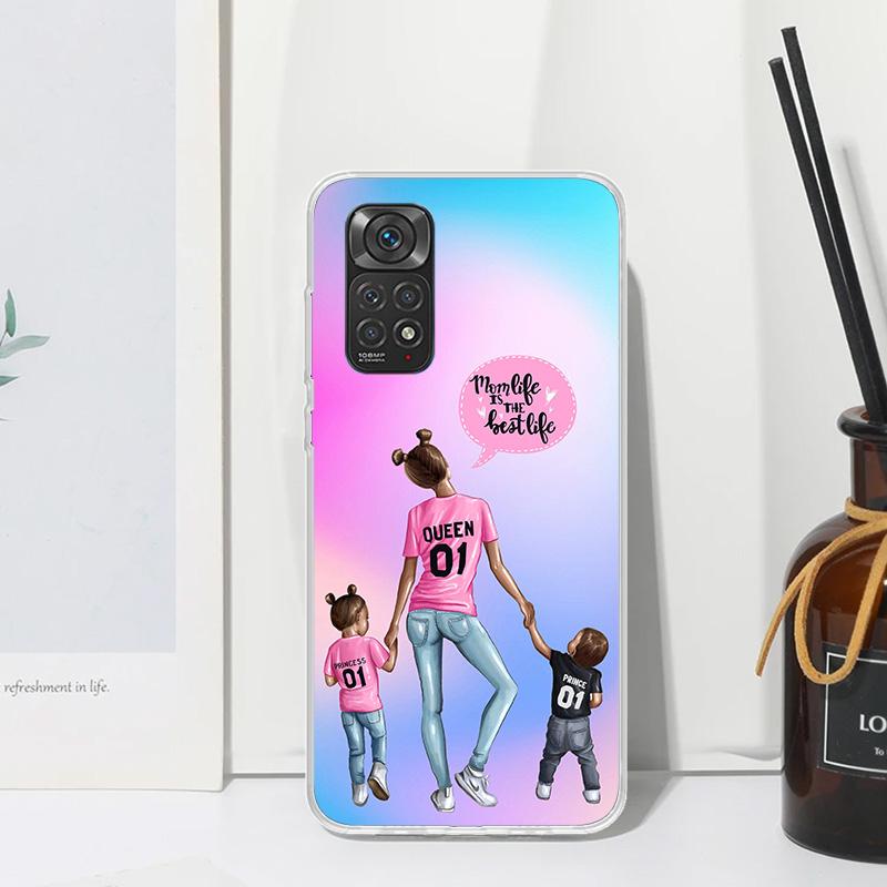 Женская Модная Девушка Супер Мама Чехол для Телефона Ребенка Для Xiaomi Redmi Note 15 13 14S 14 Pro Plus 12S 11S 10S 12 11E 10 11T Арт Fundas Ba