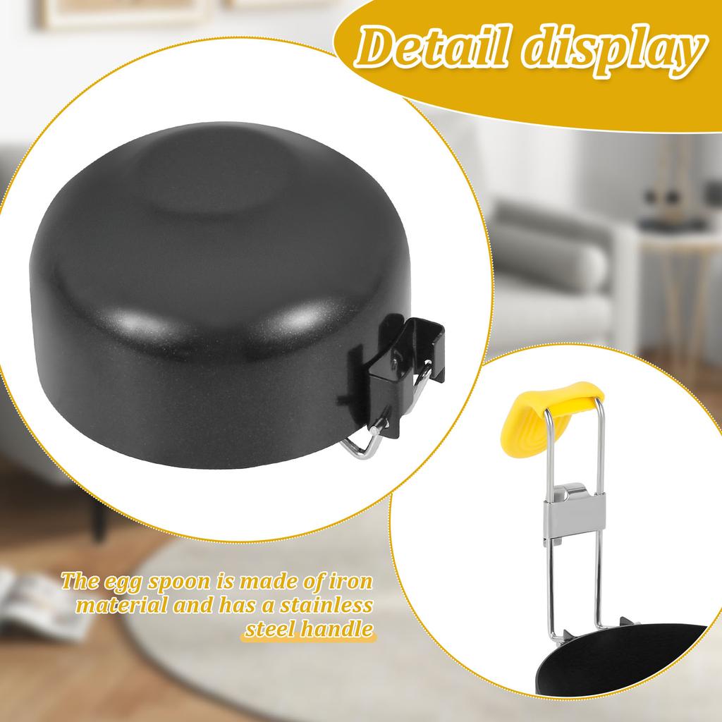 4Pcs Hang Ear Egg Cooker Foldable Removable Handle Eared Egg Cooker Non-stick Egg Boiling Spoon for Cooking Kitchens Accessories