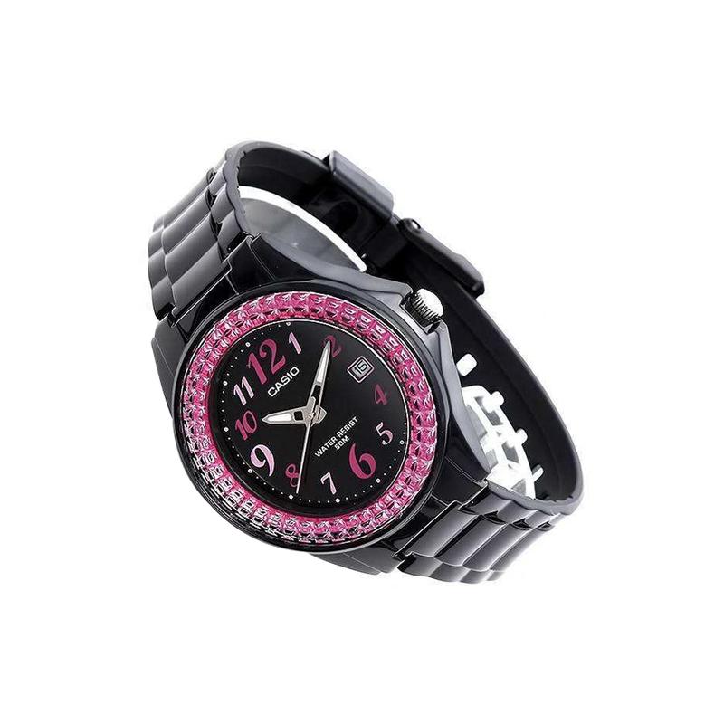 Casio Серия YOUTH-дисковый трехстрелочный кварцевый механизм японские и корейские часы женские часы черный циферблат LX-500H-1B