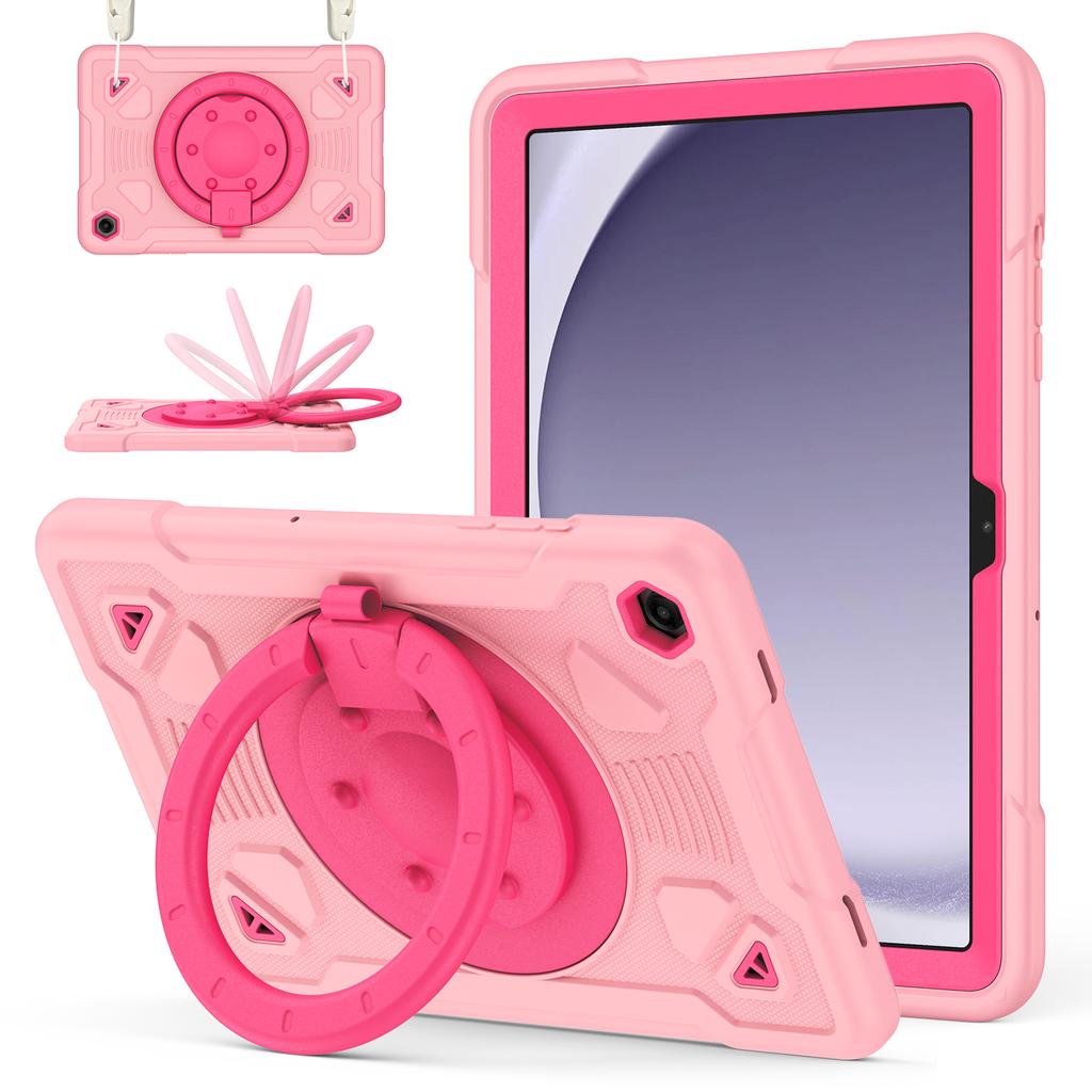 Tablet Case For Samsung Galaxy Tab A9+ / Tab A11+ Kickstand Space Planet PC + Silicone Tablet Cover with Shoulder Strap